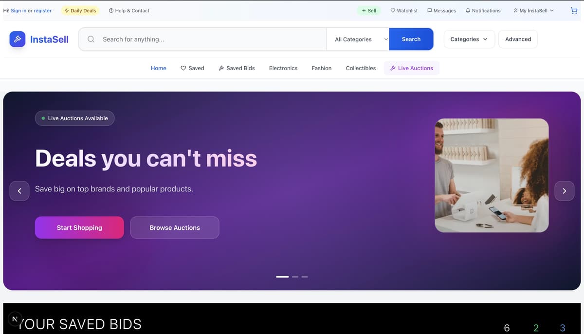 Instasell - Project screenshot